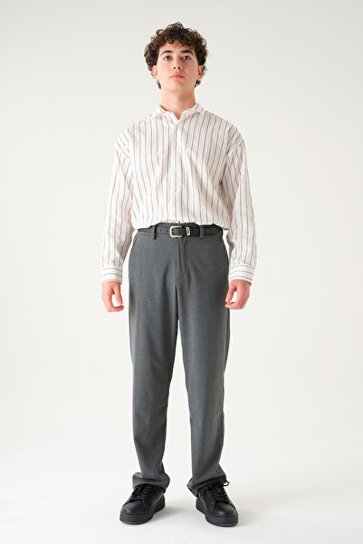 Gambocci Elastic Waist Plain Fabric |   Loose Fit Men's Trousers