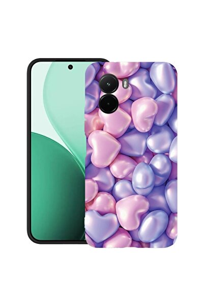 bestcase Υπέρλεπτη Θήκη TPU Συμβατή με Poco M7, με Σχέδιο Χρωματιστές Καρδιές...
