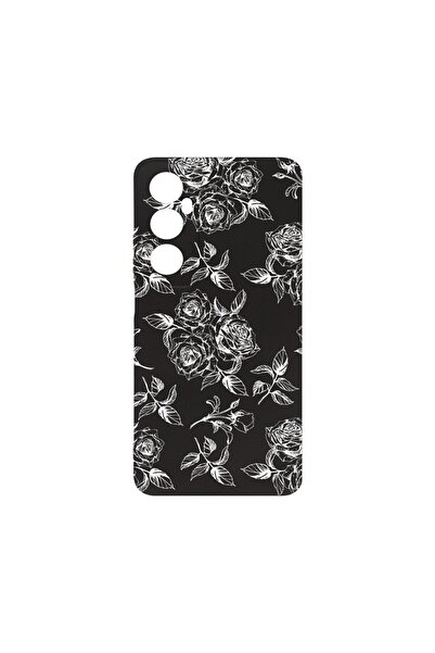 bestcase Λεπτή Θήκη Σιλικόνης 0.8MM, Συμβατή με Realme C65, Μαύρα Τριαντάφυλλ...