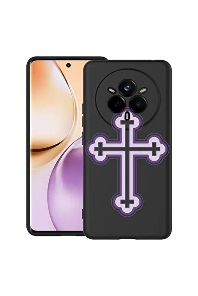 bestcase Husă pentru Realme 14 Pro Plus 5G, Purple Cross, Silicon subțire de ...
