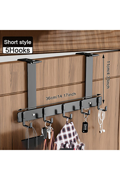 Choice7 5Hooks Black S Hooks Over The Door 5/7 Hooks Metal Bathroom Organizer...