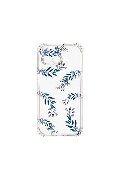 bestcase Калъф за Google Pixel 9a, BestCase® Anti Shock 1.5MM, Сини цветя, Уд...