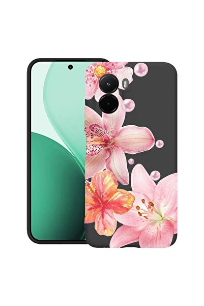 bestcase Ултра тънък TPU калъф, съвместим с Poco M7, Флорален - Естетична еле...