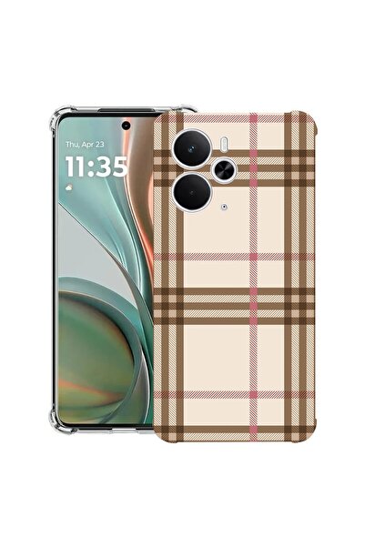 bestcase Husă pentru Realme 14 5G cu design în carouri, anti-șoc, cu colțuri ...