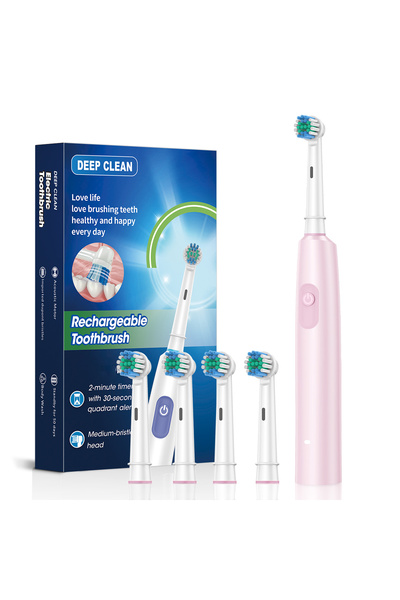 choice2 pink 4 heads Electric Rotating Toothbrush Deep Clean Whitening Teeth ...