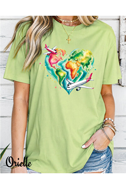 Orielle Tricou Relaxed Fit Travel With Love