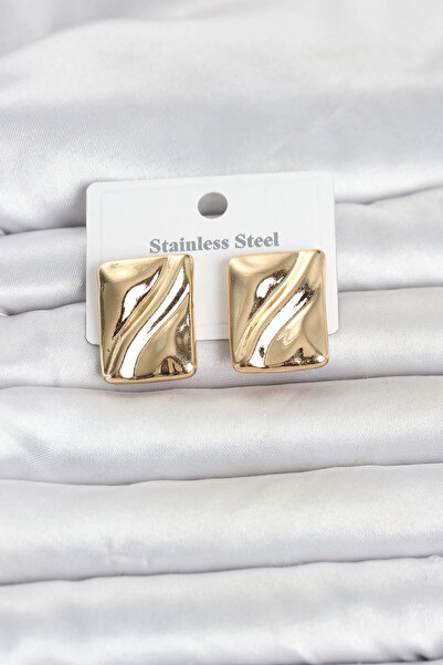 online kapsulavm avm alışveriş 316L Steel Gold Color Plate Model Women's Earr...