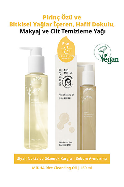 MIDHA Siyah Nokta Karşıtı, Gözenek Arındırıcı Makyaj ve Cilt Temizleme Yağı R...