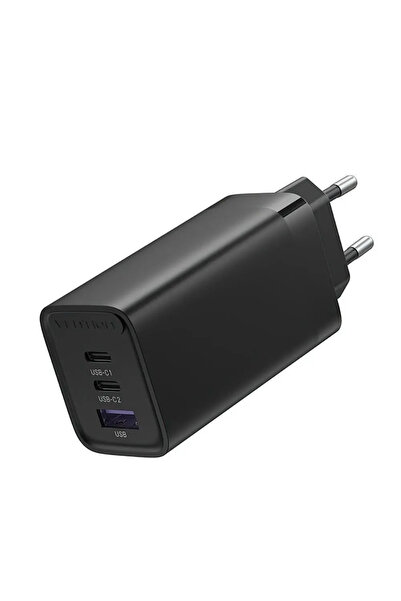 Vention Φορτιστής GaN χωρίς καλώδιο με θύρα USB-A και 2 θύρες USB-C 65W Μαύρο...