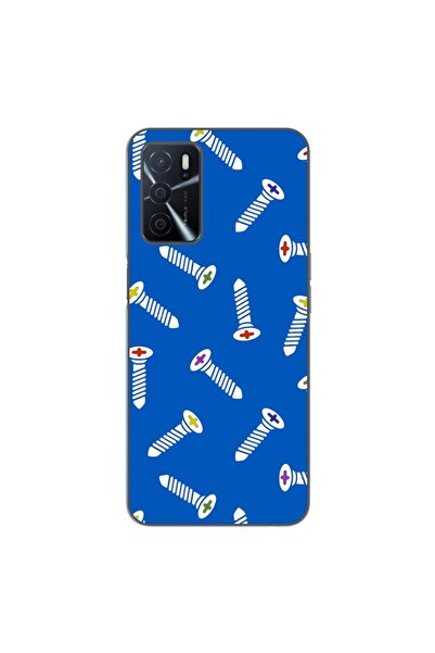 OEM Калъф, съвместим с Oppo A16, силиконов гел TPU модел, с шарка на винтове
