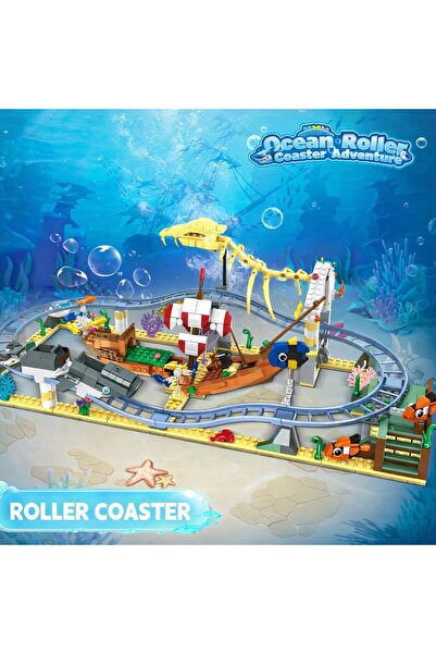Minibric Set Constructie Piese Tip Blocuri Construit Ocean Roller Coaster Juc...