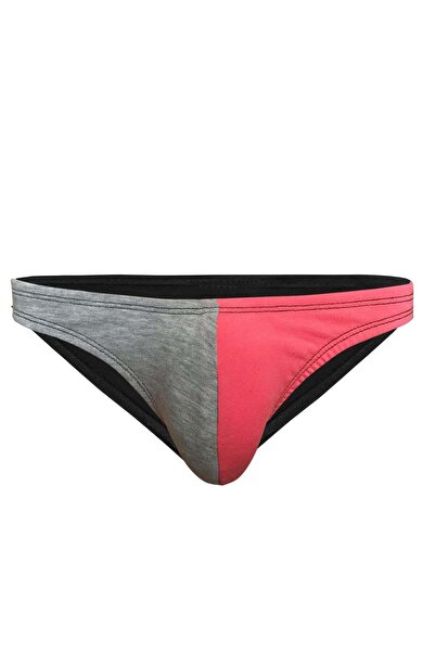 darkzone Erkek Gri Pembe Pamuklu Klasik Slip Külot