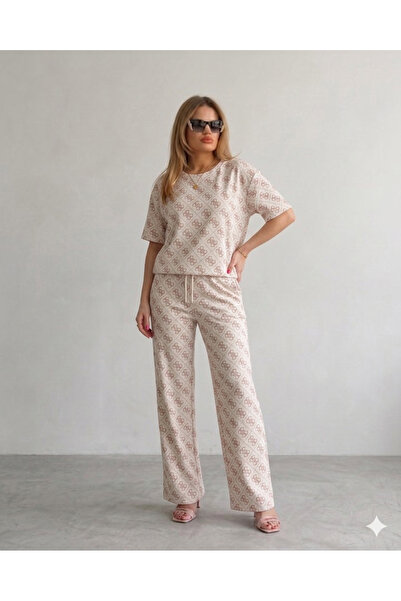 Mazelf Baby&Kids Wear G DETAYLI KAHVERENGİ ALT ÜST KADIN EŞOFMAN TAKIMI