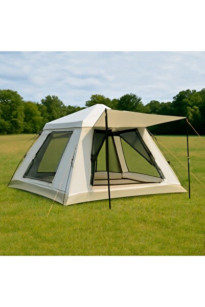 auhma AC6637 Otomatik Kamp Çadırı - 6 Kişilik, 240X240X160 Cm, Güneşlikli ve ...