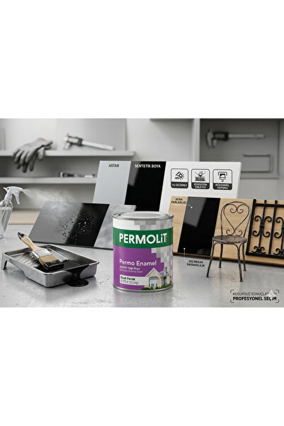 Permolit Permo Enamel Sentetik Yağlı Boya Siyah Parlak 0.375 lt (0.5 kg)