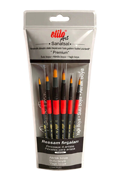 Stilo Art (Set 3) Round Tip Brush Set (6 Pcs)