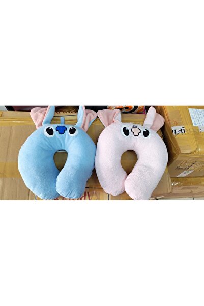 Store Mavi veya pembe Stitch yolculuk yastığı yolcu yastığı