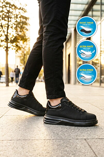 WALKWAY Black Lace-Up Lightweight Men's Casual Shoes Magwal m