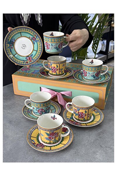 Doğudeko Vintage Flower Of Life Porselen 6 Lı Çay Seti