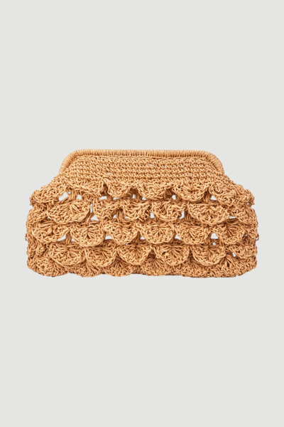 Gusto Embossed Straw Handbag - Beige