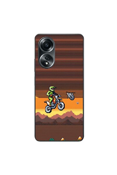 OEM Husa compatibila cu Oppo A58 4G Silicon Gel Tpu Model Pixel Art Motorcross