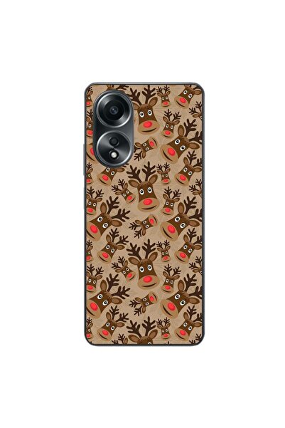 OEM Case compatible with Oppo A58 4G Silicone Gel Tpu Christmas Rudolf Pattern