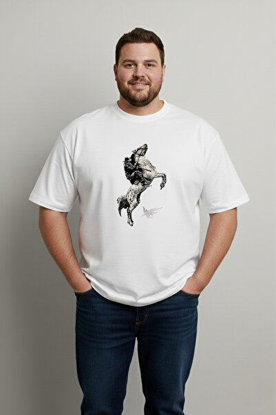 LORVEX Large Size T-Shirt Oversize Cotton Comfortable Fit Printed Unisex T-Shirt