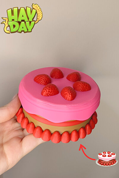 TRAGEDY Hayday - Çilekli Pasta Cheesecake Açılır Kapanır Kek Saklama Kabı 3D ...