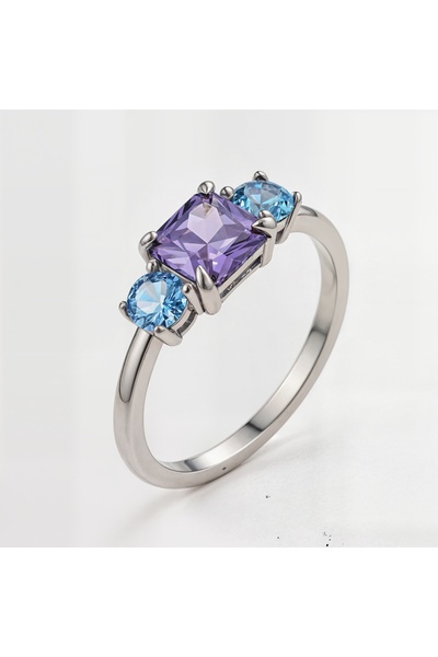 Oria Jewelry 925 silver ring with zirconia color