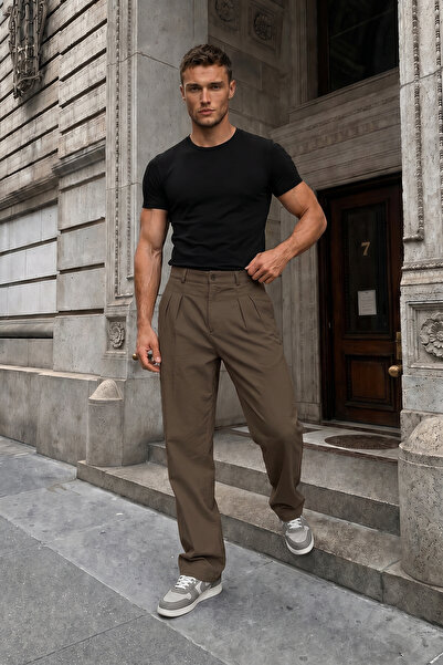 Rule Men's Pleated Baggy Fabric Trousers + Gift Bag