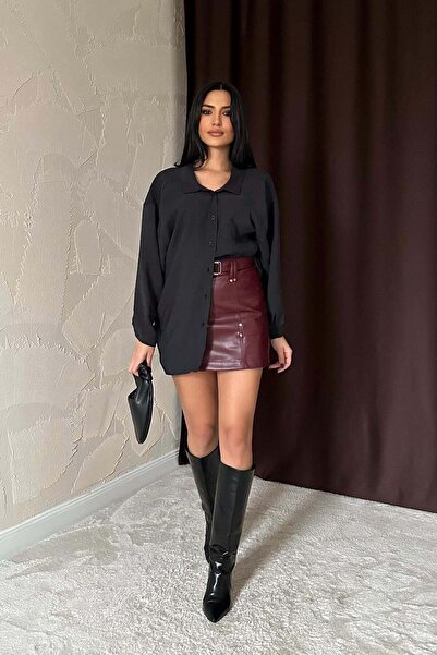 Maxi modena قميص أسود كاجوال