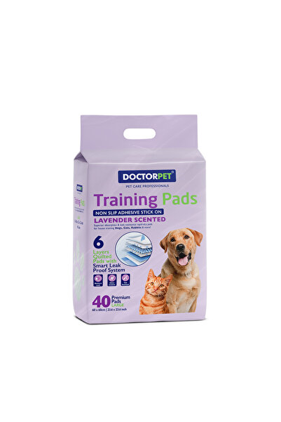 Doctor Pet فوط تدريب للحيوانات الأليفة باللافندر 40 قطعة (60x60 سم) - كبيرة ا...