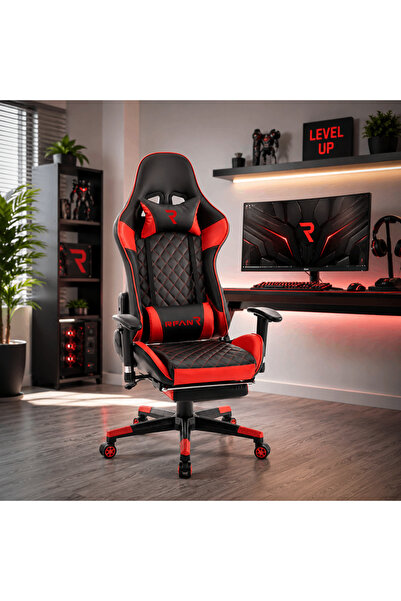 LedCorp Scaun de gaming GalacticGlide Red WF-6039, Ergonomic, Roșu