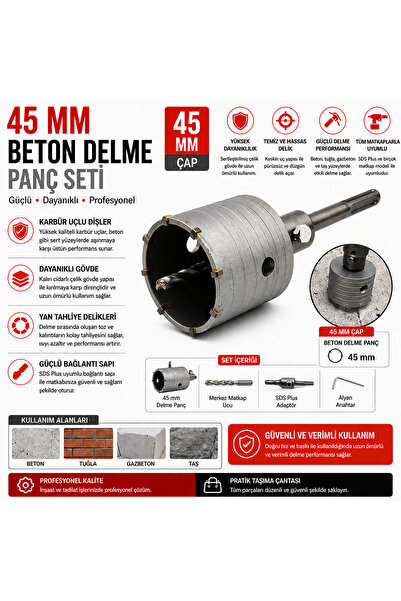 Trendhane SDS Plus 45 mm Beton Delme Seti