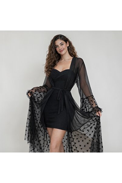 VELVIA Robe Chiffon Patterned Heart