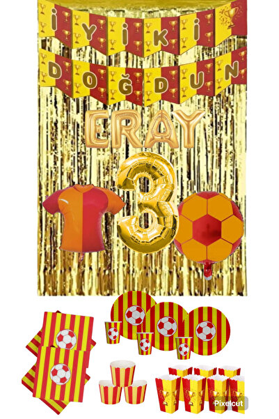 Mehca 16-Person Yellow and Red Name Letter Foil and Number Foil Concept Set
