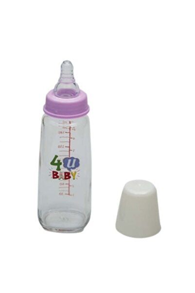4U Baby Glass Feeding Bottle 200ml Without Handle