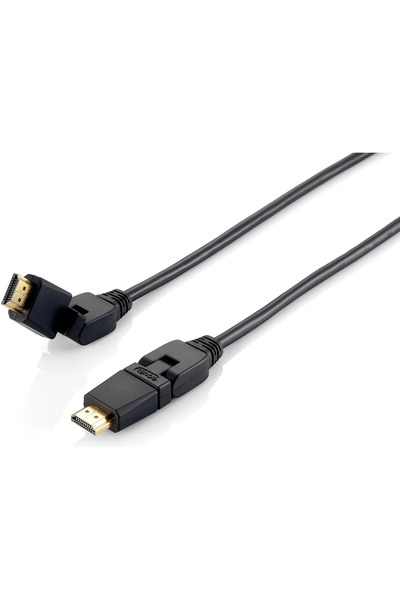 EQUIP HDMI HS Ethernet 2.0 18Gb 180° 4K/60Hz 5.00m negru pungă de plastic
