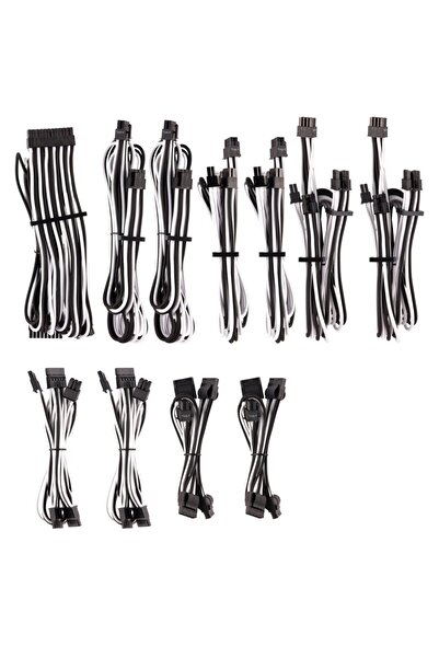 Corsair Premium Pro Sleeved Kabel-Set (Gen 4) - weiƒÇ¬ü/schwarz