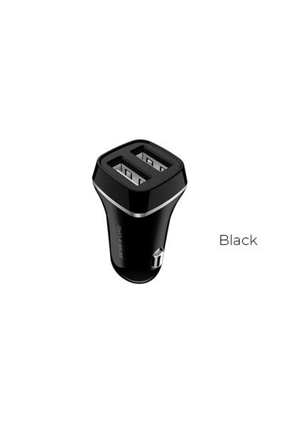 Borofone Încărcător auto 2x USB, negru