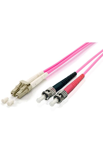 EQUIP Cablu patch LC->ST 3.00m Multimod Duplex OM4 violet, în pungă de plastic