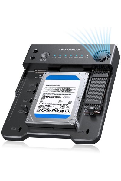 Graugear Klonstation f√ºr M.2 NVMe/SATA SSDds & 2,5"/3,5" HDD