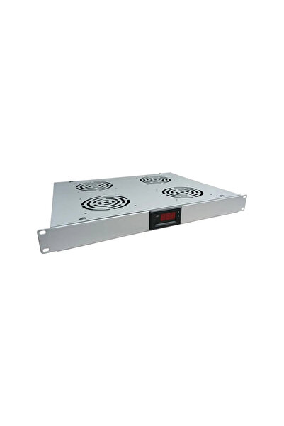 Alantec Panou de ventilație 19 " 1U, 4 ventilatoare, termostat, culoare gri