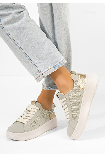 B T Shoes Women's Leather sneakers Eusenia green