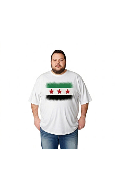 sngl Men's Large Size Short Sleeve Syria Flag Printed T-Shirt 3XL 4XL 5XL 6XL...