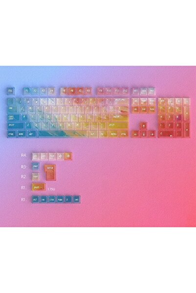 Leaven Nebula bulutu Keycaps Renkli Sisli Mekanik RGB Klavye Tuş Takımı