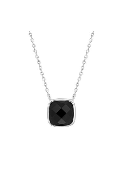 MANAVA Silver necklace with onyx - Mezzanotte