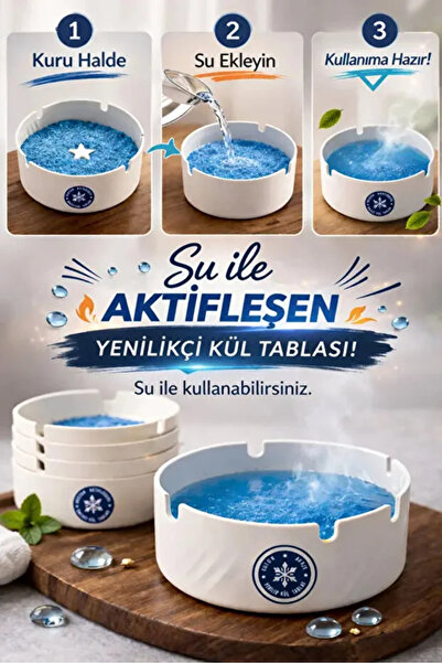 FBZhome Koku Hapseden Kokusuz, Taşınabilir, Pratik Jel Küllük (1 Adet) - Ofis, Ev, Kafe