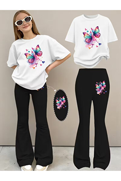 YUNAYT Set de pantaloni evazați și tricou spaniol pentru fete