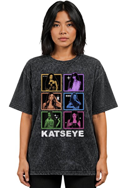 SEVBANO Katseye Kpop Music Group Printed Unisex Oversize Vintage Washed T-Shirt